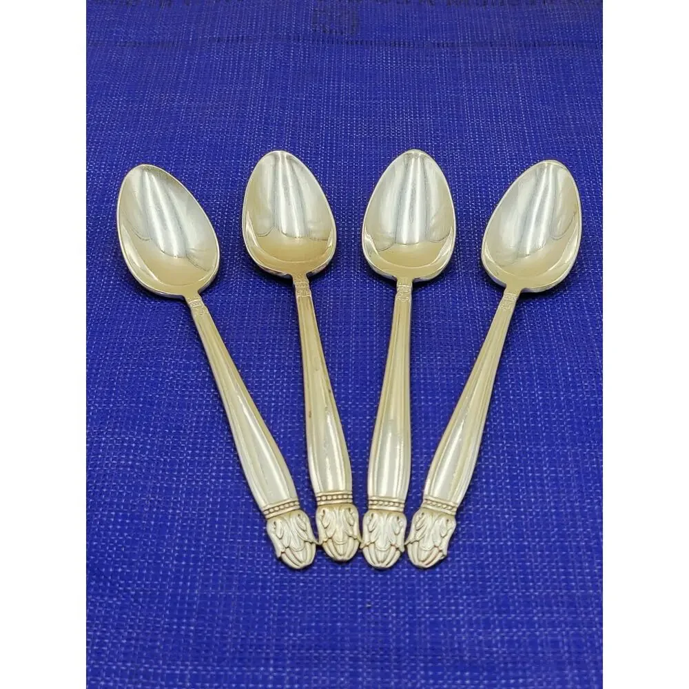 Holmes & Edwards International Silver 1938 Danish Princess Teaspoon Spoon Set 4